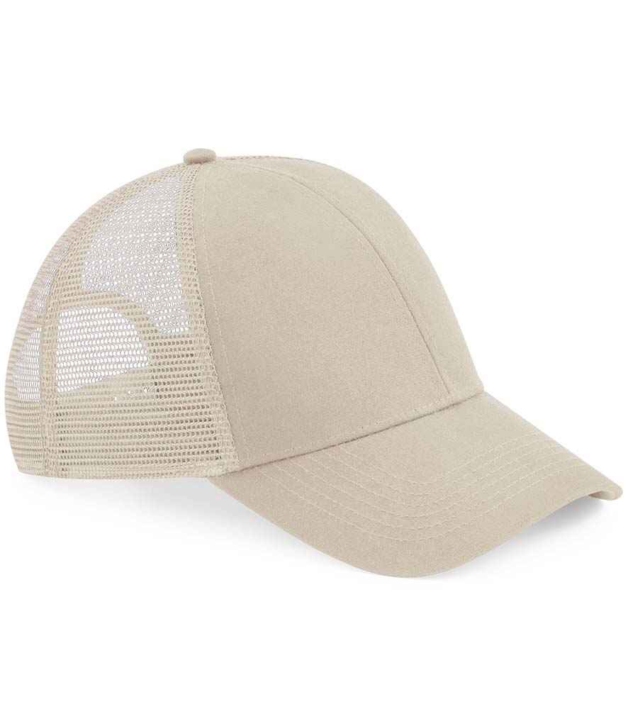 Beechfield Organic Cotton Trucker Cap in Sand.
