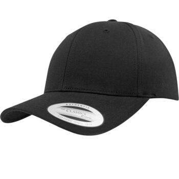 Flexfit Curved Classic Snapback Cap in Black