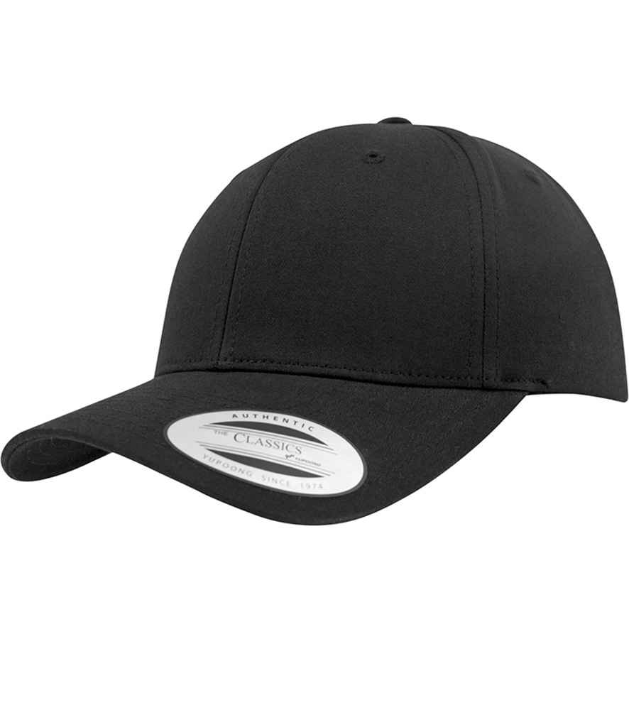 Flexfit Curved Classic Snapback Cap in Black