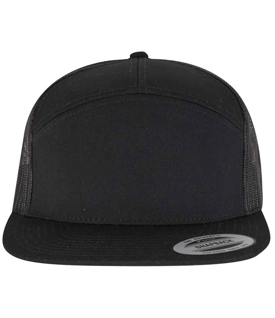 Flexfit 7-Panel Trucker Cap in Black