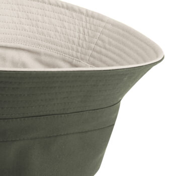 Beechfield Reversible Bucket Hat in Olive and Stone